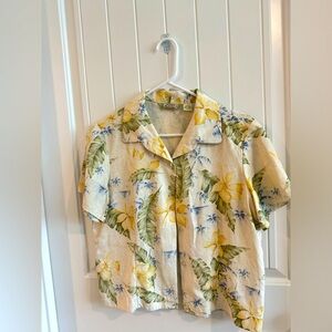 womens tommy Bahama floral silk blouse size medium 8-10
